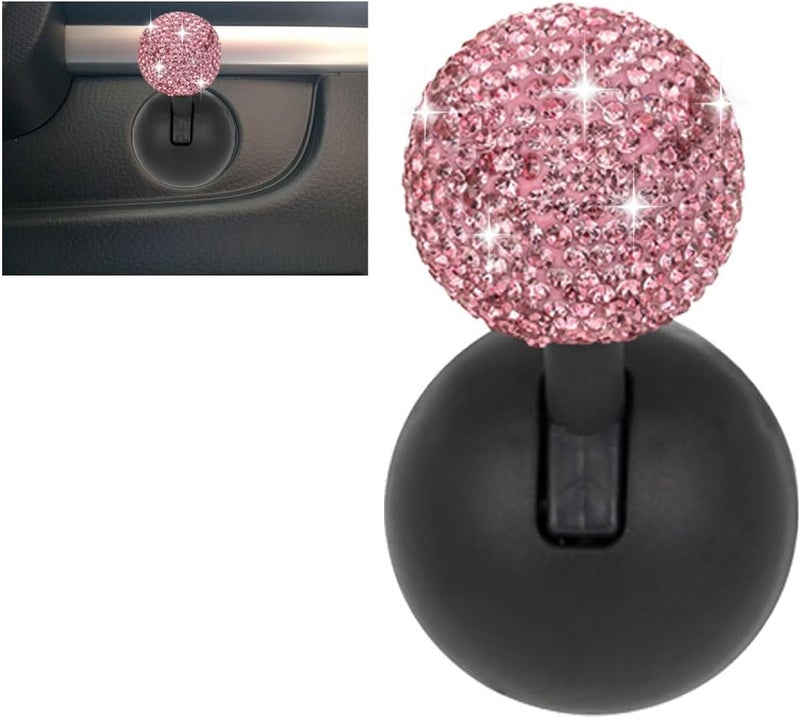 LHDOS Car Push Start Button Cover, Rhinestone Engine Start Stop Button Joystick Covers, One-Button Push to Start Rocker Cover, Car Interior Decoration Accessories for Cars, Computers, and More (Pink) - Image 1